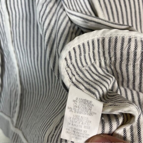 Theory Blazer Womens 0 Open Front Jacket Lanai White Striped Career - Picture 5 of 7